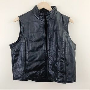 Vintage Gap Black Leather Biker Moto Motorcycle Z… - image 1